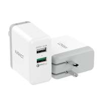 Pin Foldable 2 Port USB Wall Charger QC 3.0 Smart Charger for Samsung Galaxy S6 / S6 Edge / Edge Plus, Note 5 / Note 4 / Edge